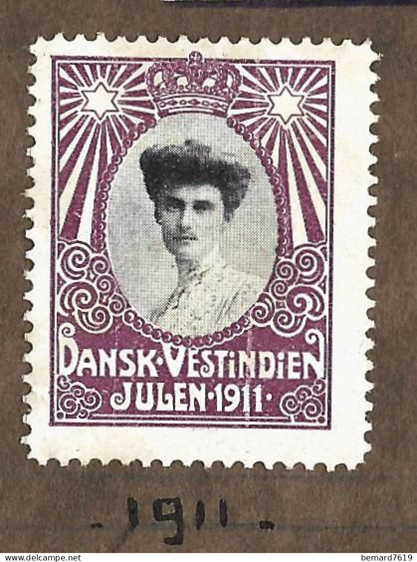 Timbre  -   Antilles Danoises  -  Croix Rouge - Dansk  Vestindien - Annee   Julen  1911 - Antilles