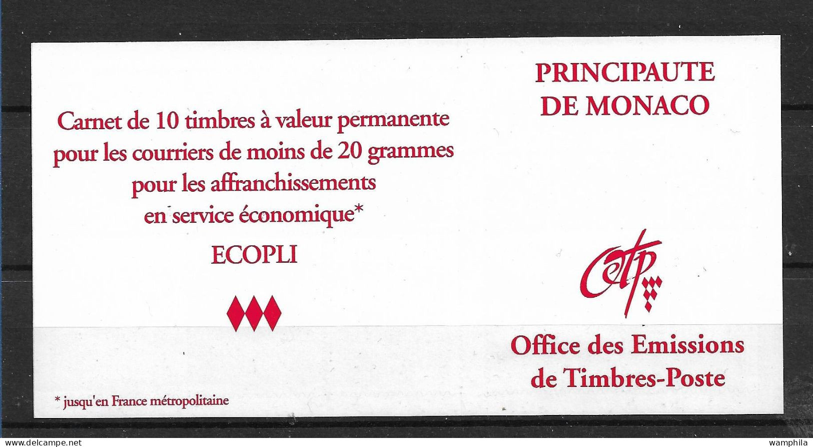 Monaco 2008 Carnet N°14b Cote 250€ - Booklets