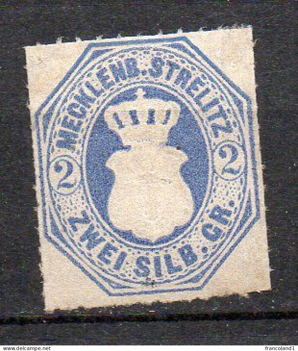 1864 N. 5  2 S Azzurro Integro MNH** - Mecklenburg-Strelitz