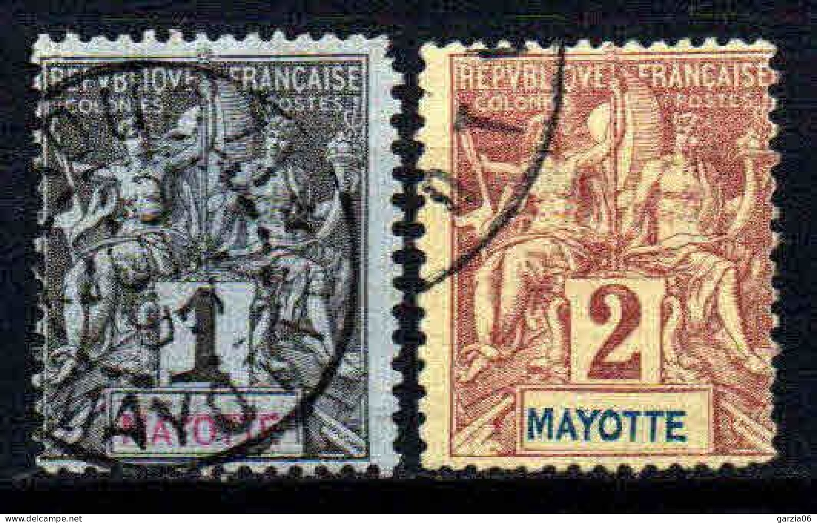 Mayotte - 1892   -  N° 1 / 2  - Oblitéré - Used - Oblitérés