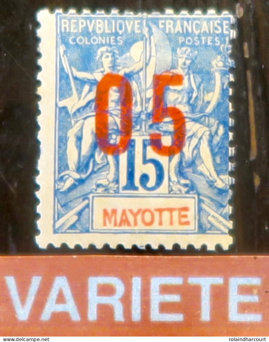 LP3972/426 - 1912 - COLONIES FRANÇAISES - MAYOTTE - N°23 NEUF* - VARIETE >>> Chiffres Espacés - Ungebraucht