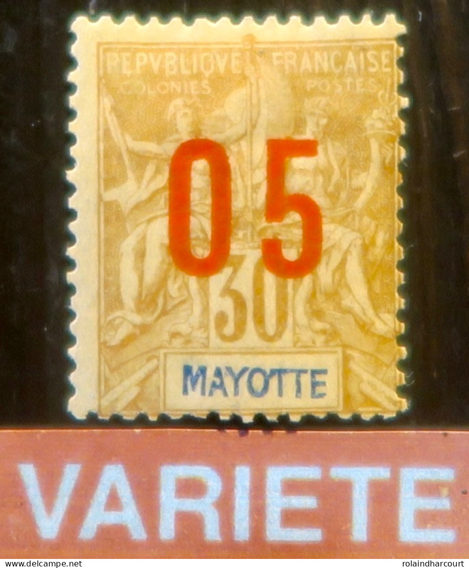 LP3972/427 - 1912 - COLONIES FRANÇAISES - MAYOTTE - N°26 NEUF* - VARIETE >>> Chiffres Espacés - Unused Stamps