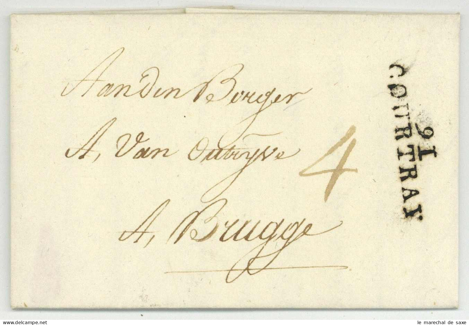 91 COURTRAY Pour Bruges Brugge 1800 - 1792-1815: Départements Conquis