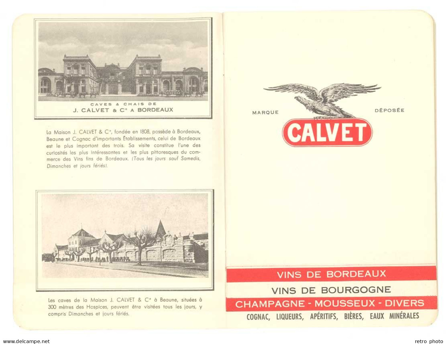 Porte Menu CALVET Vin Parfait - Carte Des Vins : Bourgogne, Bordeaux, Cognac - Other & Unclassified
