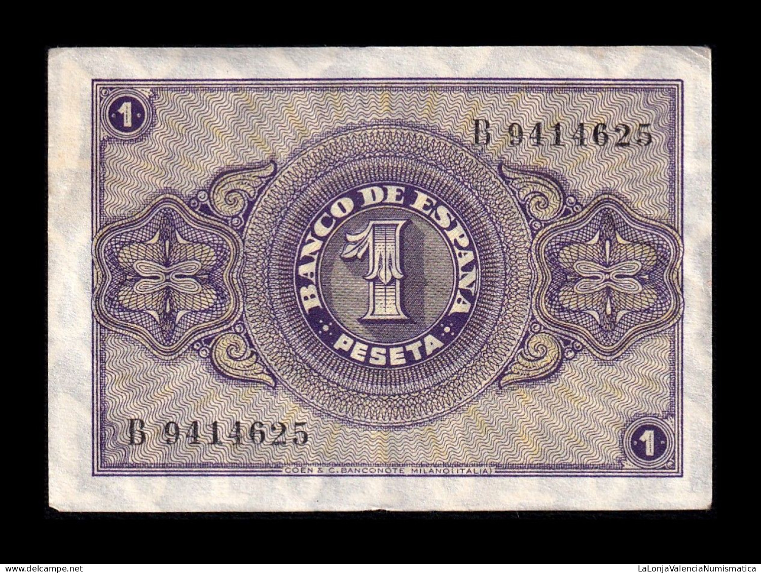 España Spain 1 Peseta Burgos Febrero 1938 Pick 107 Serie B Sc- AUnc - 1-2 Pesetas