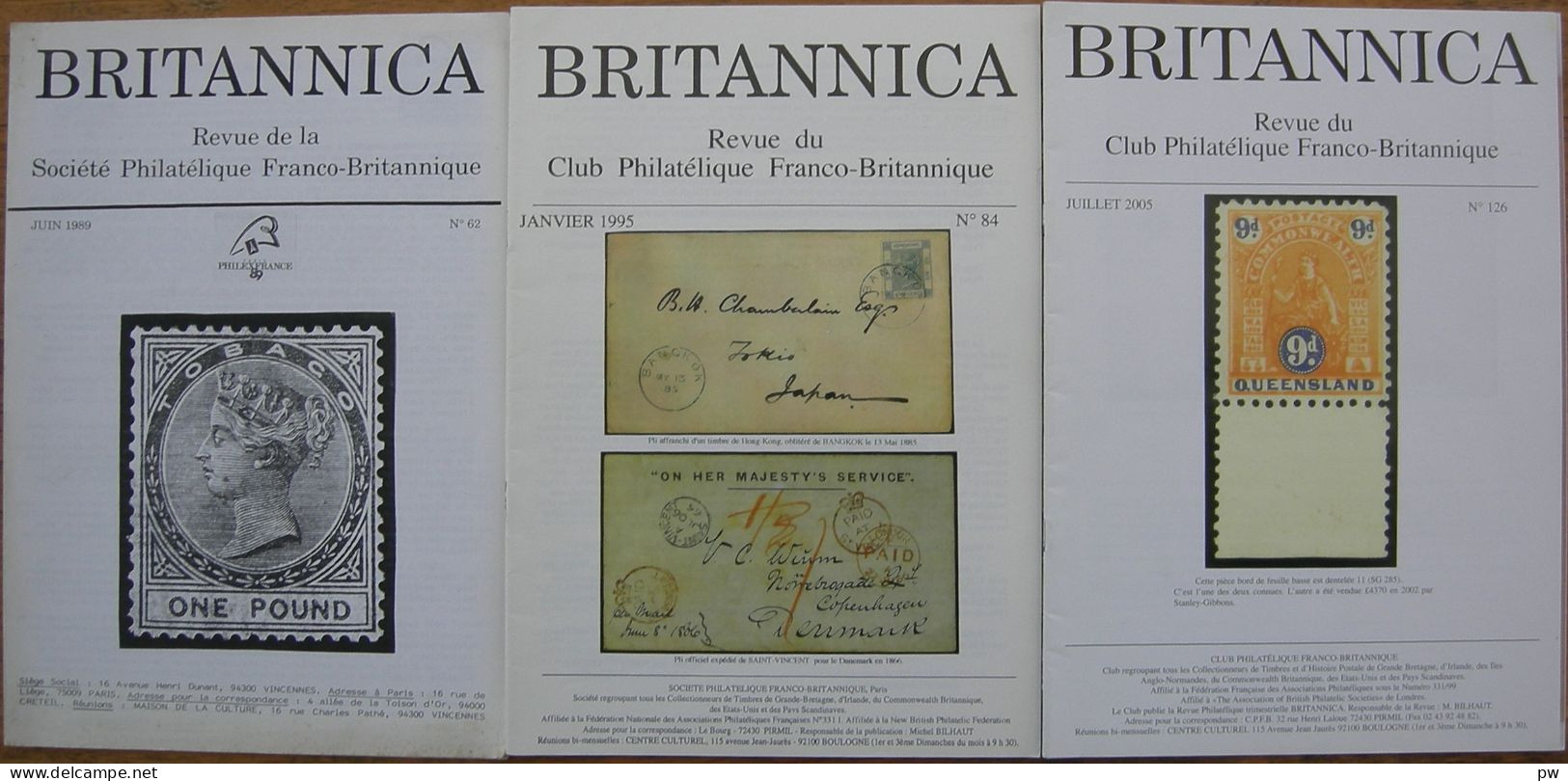 REVUE BRITANNICA N° 62, 84 Et 126 1989/2005 - Francesi (dal 1941))