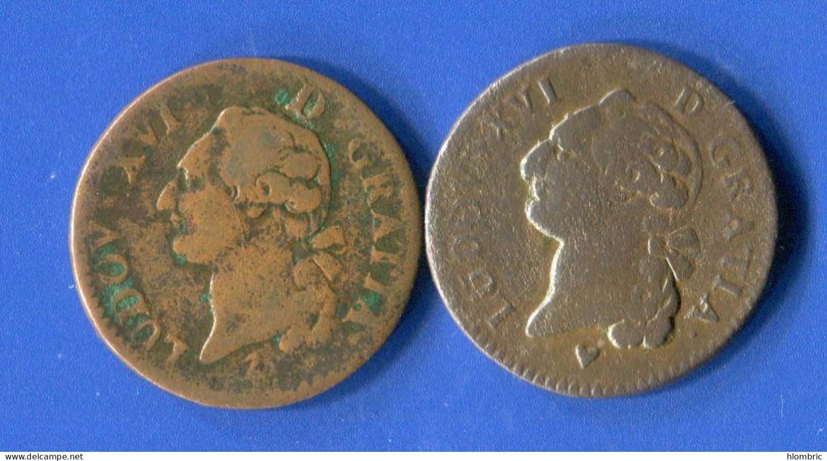 Louis  16  Sol  2  Pieces  1791 A  + 1785 Bb - 1774-1791 Lodewijjk XVI