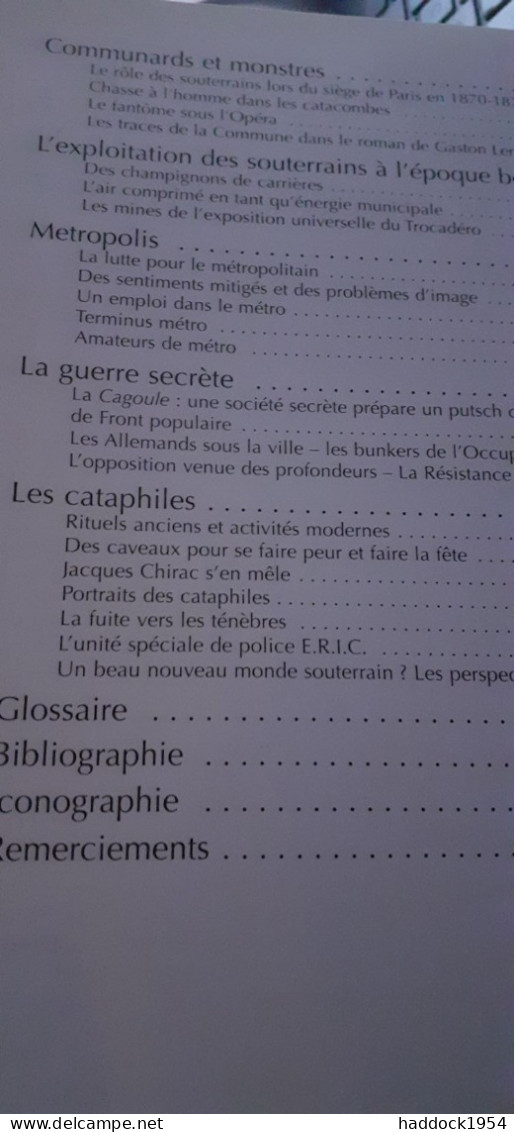 Les Souterrains De PARIS GUNTER LIEHR OLIVIER FAY De Borée 2007 - Parijs