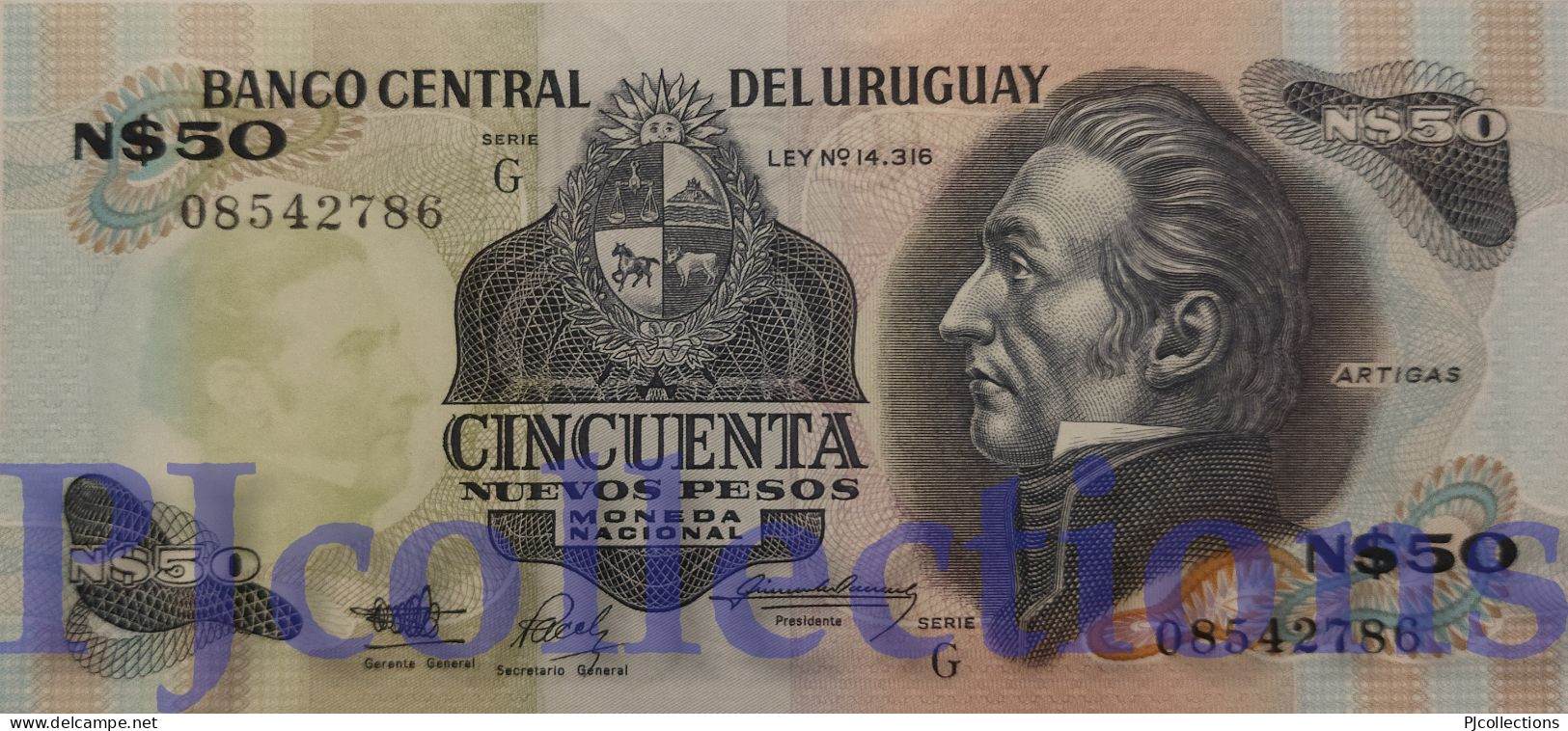 URUGUAY 50 NUEVOS PESOS 1988 PICK 61A UNC - Uruguay