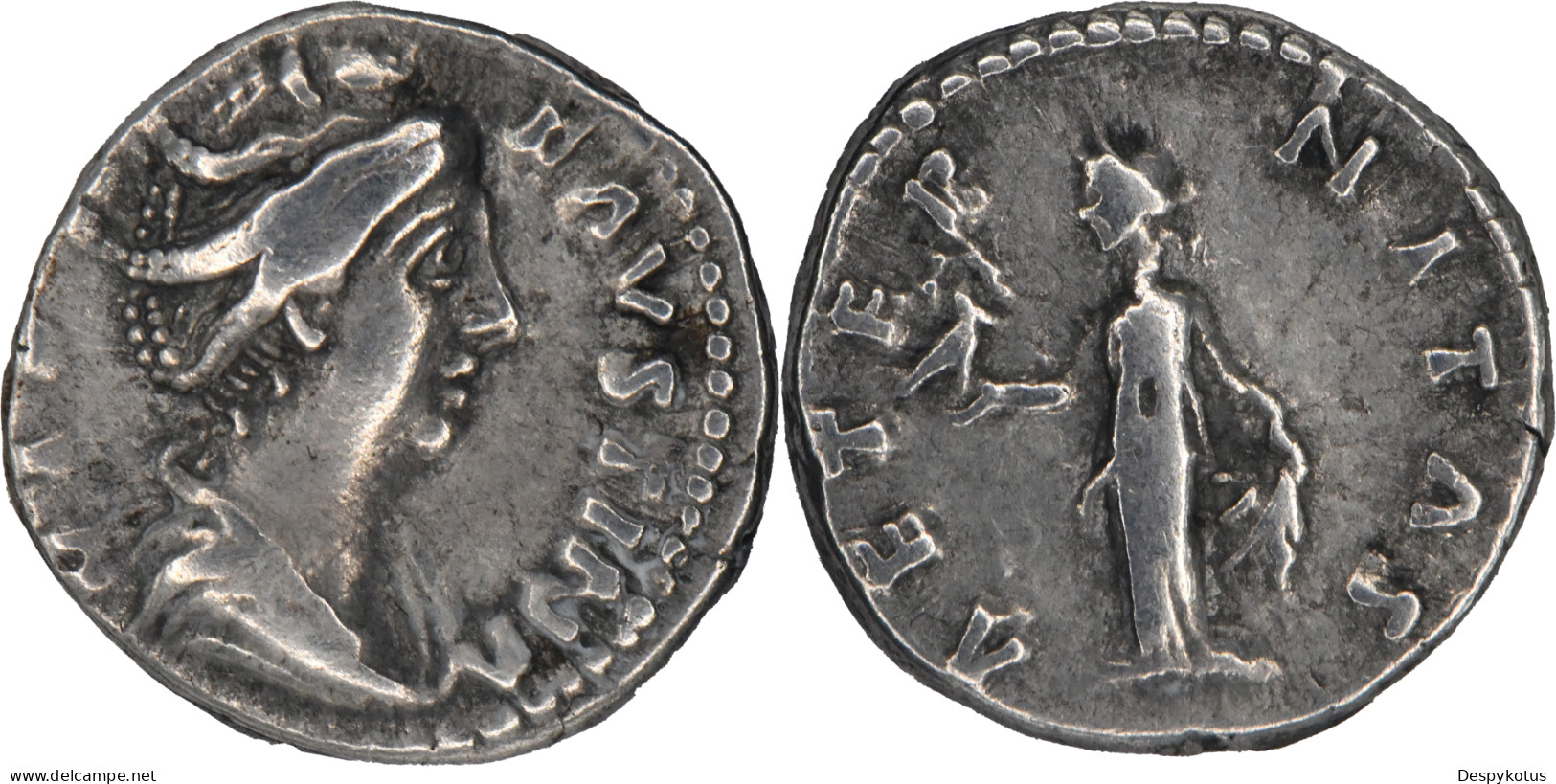 ROME - Denier - FAUSTINE MERE - 148 AD - AETERNITAS Avec Phénix - RIC.347 - 17-299 - The Anthonines (96 AD To 192 AD)