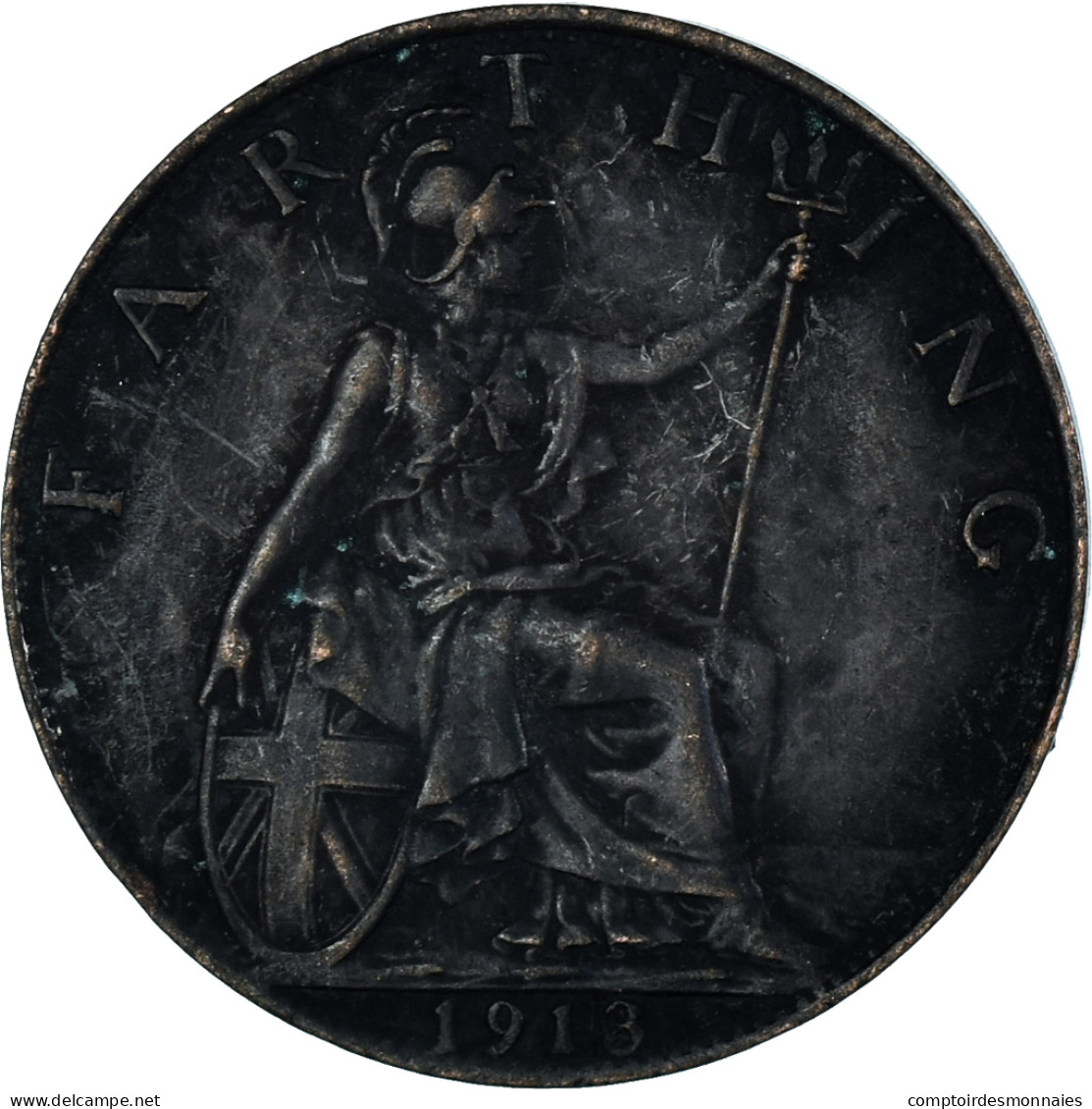 Monnaie, Grande-Bretagne, Farthing, 1913 - B. 1 Farthing
