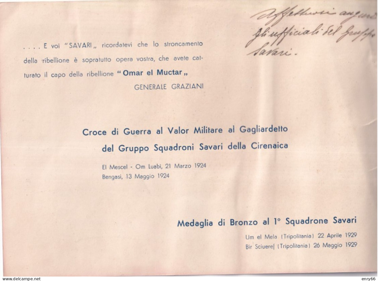 CALENDARIO GRUPPO SQUADRONE SAVARI 1940 - Grossformat : 1921-40