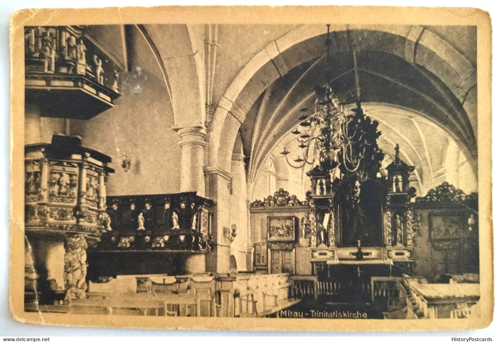 Mitau, Jelgava, Trinitatiskirche, Innenansicht, Ca. 1920 - Lettonie
