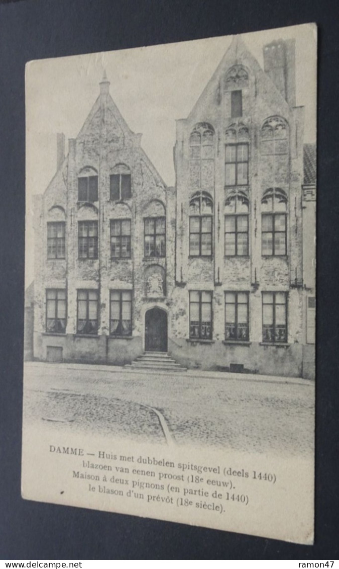 Damme - Huis Met Dubbelen Spitsgevel (deels 1440), Blazoen Van Eenen Proost (18e Eeuw) - A. Watteyne, Brugge - Damme