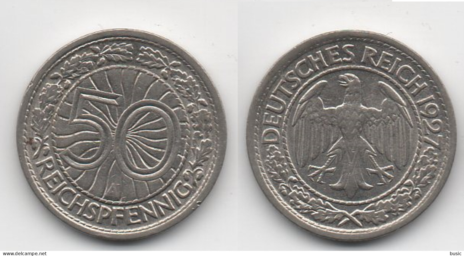 +  ALLEMAGNE     + 50 PFENNIG 1927 A + - 50 Renten- & 50 Reichspfennig