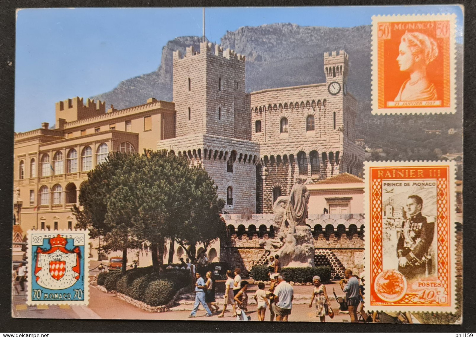 Carte Postale Monaco, Timbres Neufs, 1957 - Briefe U. Dokumente