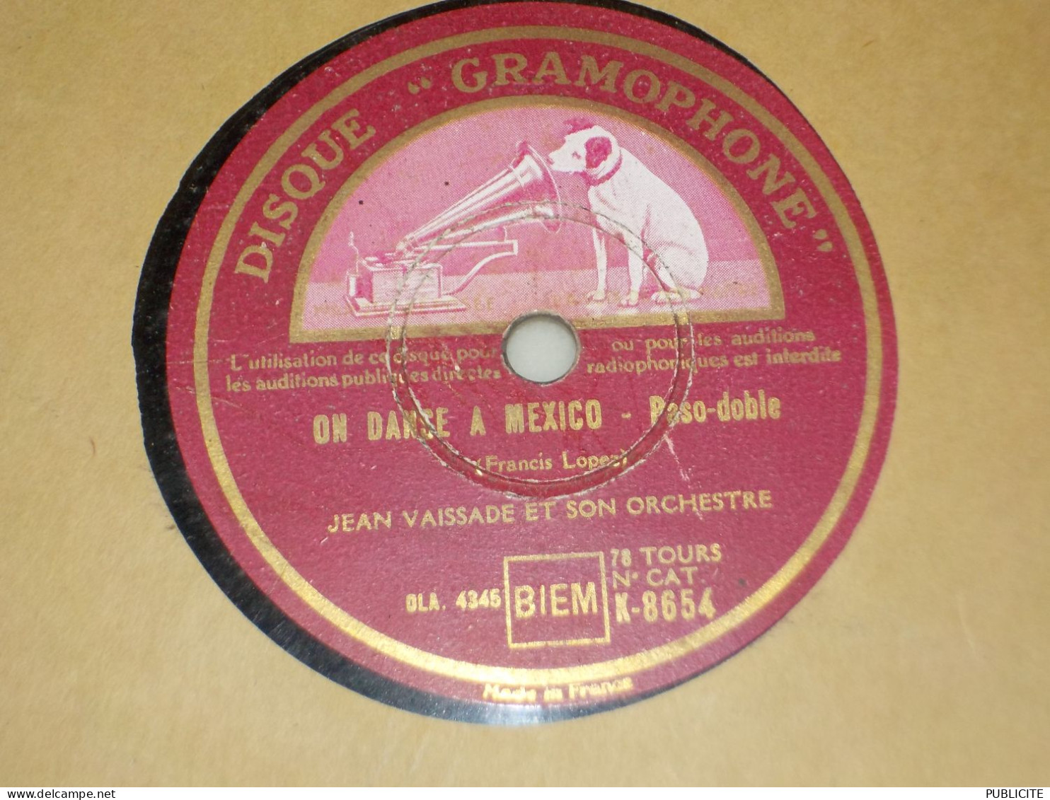 DISQUE 78 TOURS  PASSO DOBLE  ET RUMBA JEAN VAISSADE 1941 - 78 T - Grammofoonplaten