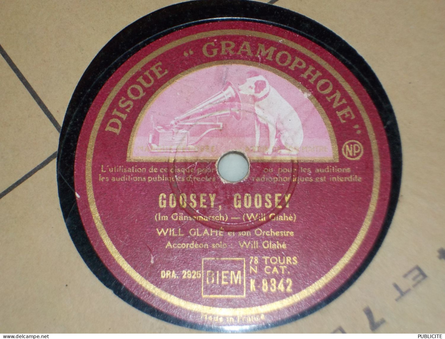DISQUE 78 TOURS POLKA DE WILL GLAHE 1935 - 78 Rpm - Schellackplatten