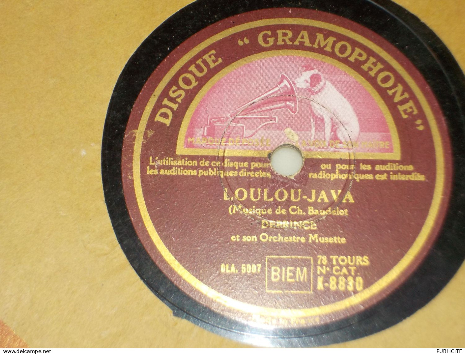 DISQUE 78 TOURS  JAVA  ET VALSE DE  DEPRINCE 1945 - 78 Rpm - Gramophone Records