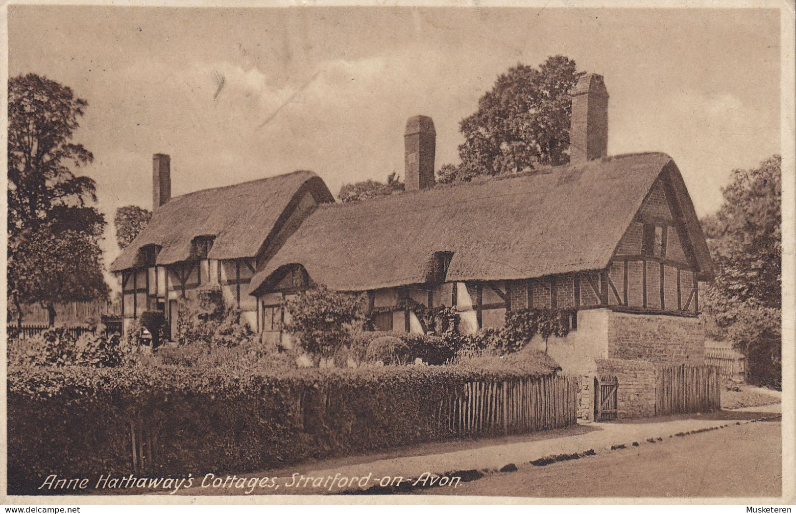 United Kingdom PPC Anne Hathaway's Cottage, Stratford-on-Avon STRATFORD-ON-AVON 1926 Denmark (2 Scans) - Stratford Upon Avon