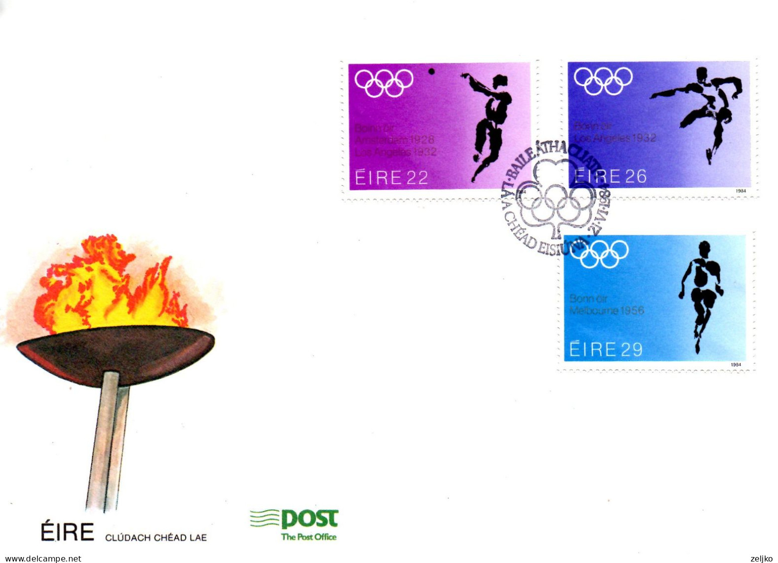 Ireland, FDC, 1984, Michel 242 - 544, Olympic Medalists, Sport - Lettres & Documents