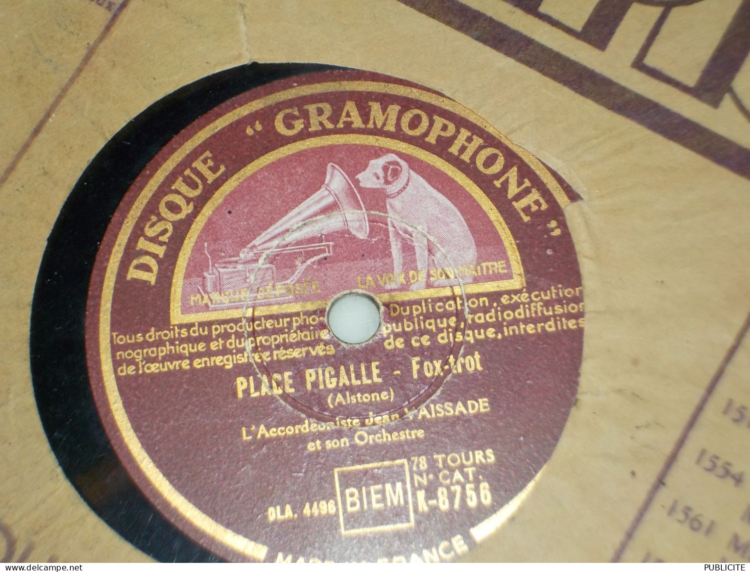 DISQUE 78 TOURS  FOX TROT  ET VALSE ALSACIENNE  JEAN VAISSADE 1947 - 78 T - Disques Pour Gramophone