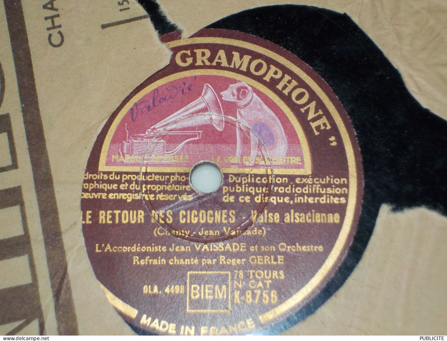 DISQUE 78 TOURS  FOX TROT  ET VALSE ALSACIENNE  JEAN VAISSADE 1947 - 78 G - Dischi Per Fonografi