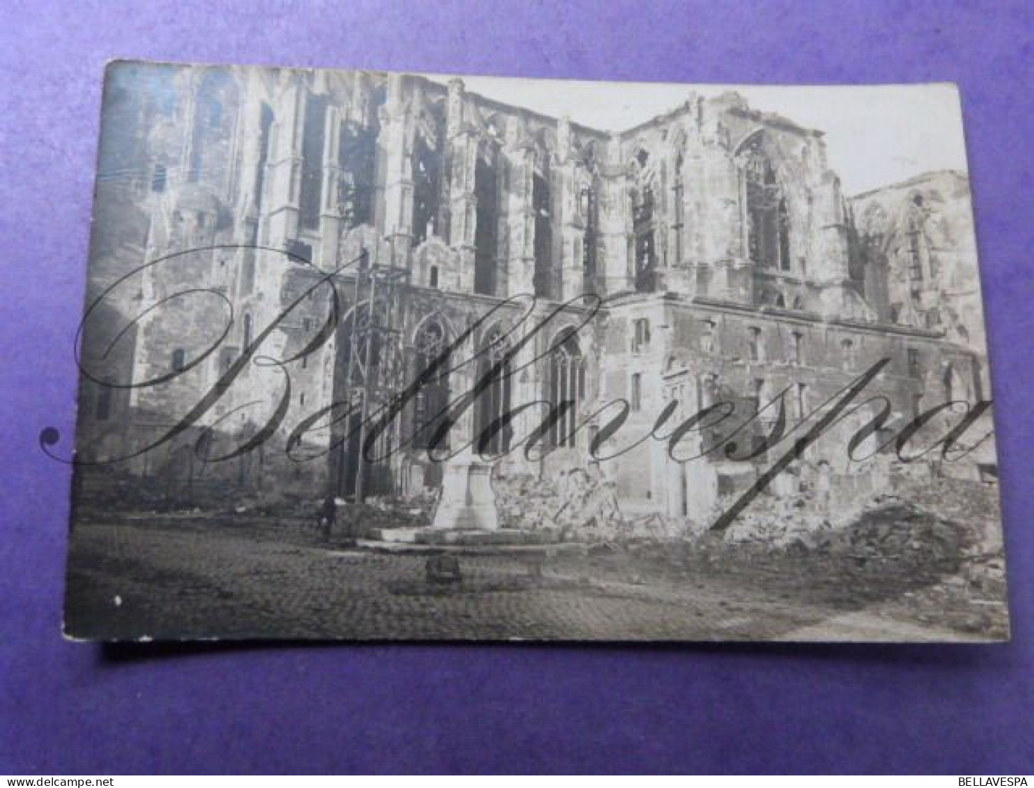 Carte Photo Ruine Eglise Kathedraal Guerre Europe (edit. Français) 1914-1918 - Weltkrieg 1914-18