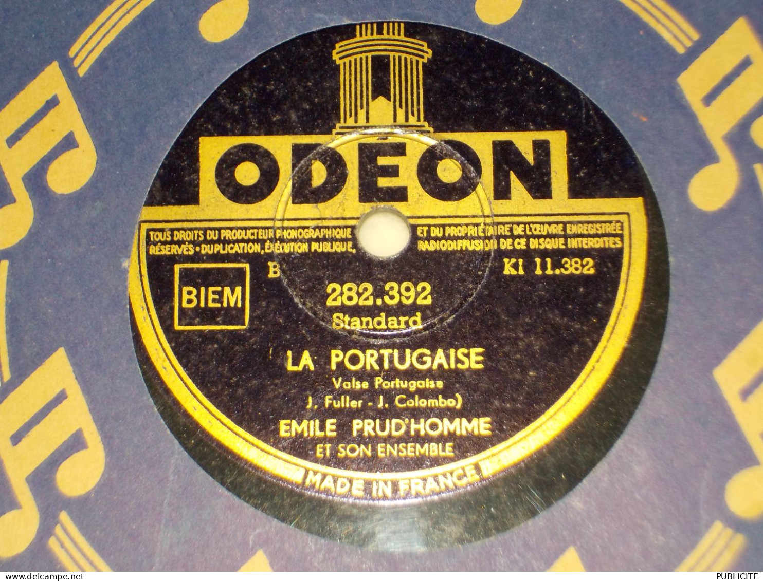 DISQUE 78 TOURS ONE  STEP ET VALSE PORTUGAISE  DE  EMILE PRUD HOMME 1930 - 78 T - Disques Pour Gramophone