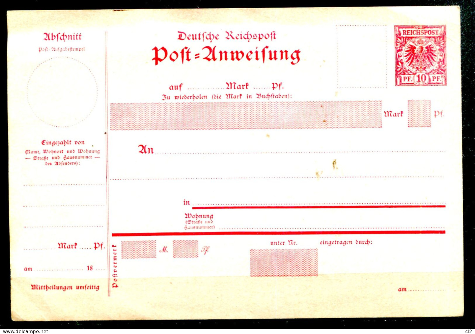 ALLEMAGNE - Entier Postal (Ganzsache) Mi A10 II - Other & Unclassified