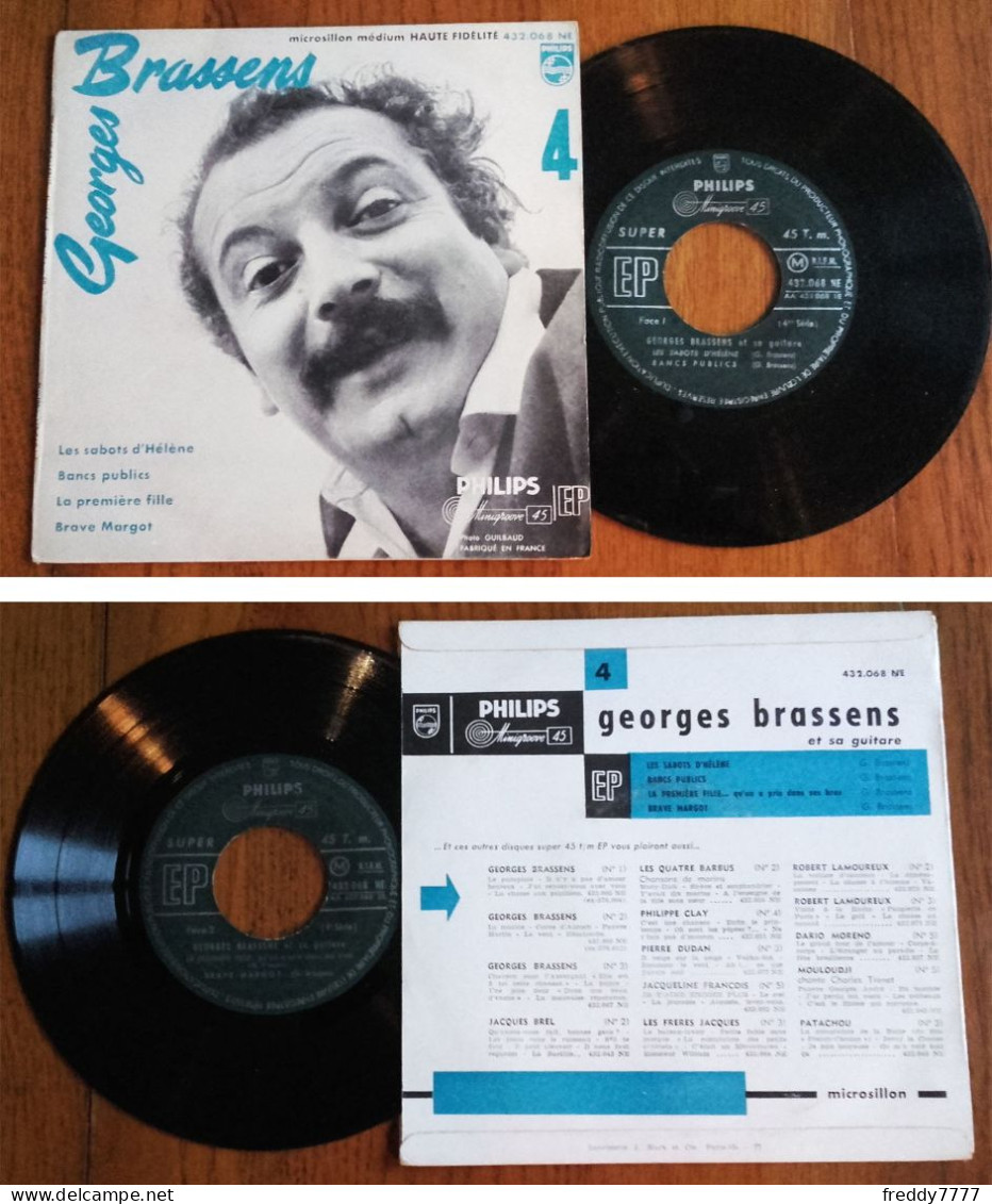 RARE French EP 45t RPM BIEM (7") GEORGES BRASSENS «Les Sabots D'Hélène» +3 (1957) - Ediciones De Colección