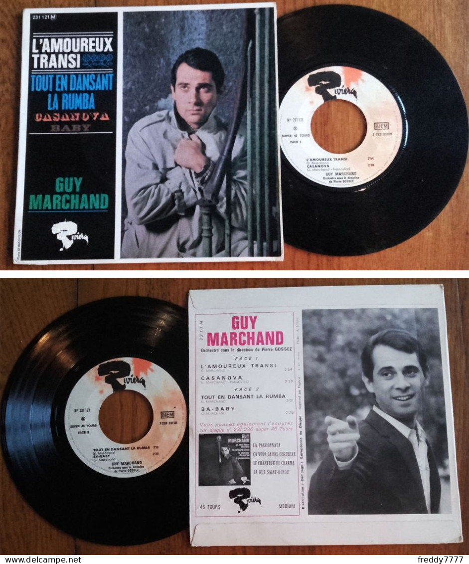 RARE French EP 45t RPM BIEM (7") GUY MARCHAND «L'amoureux Transi» +3 (1965) - Ediciones De Colección