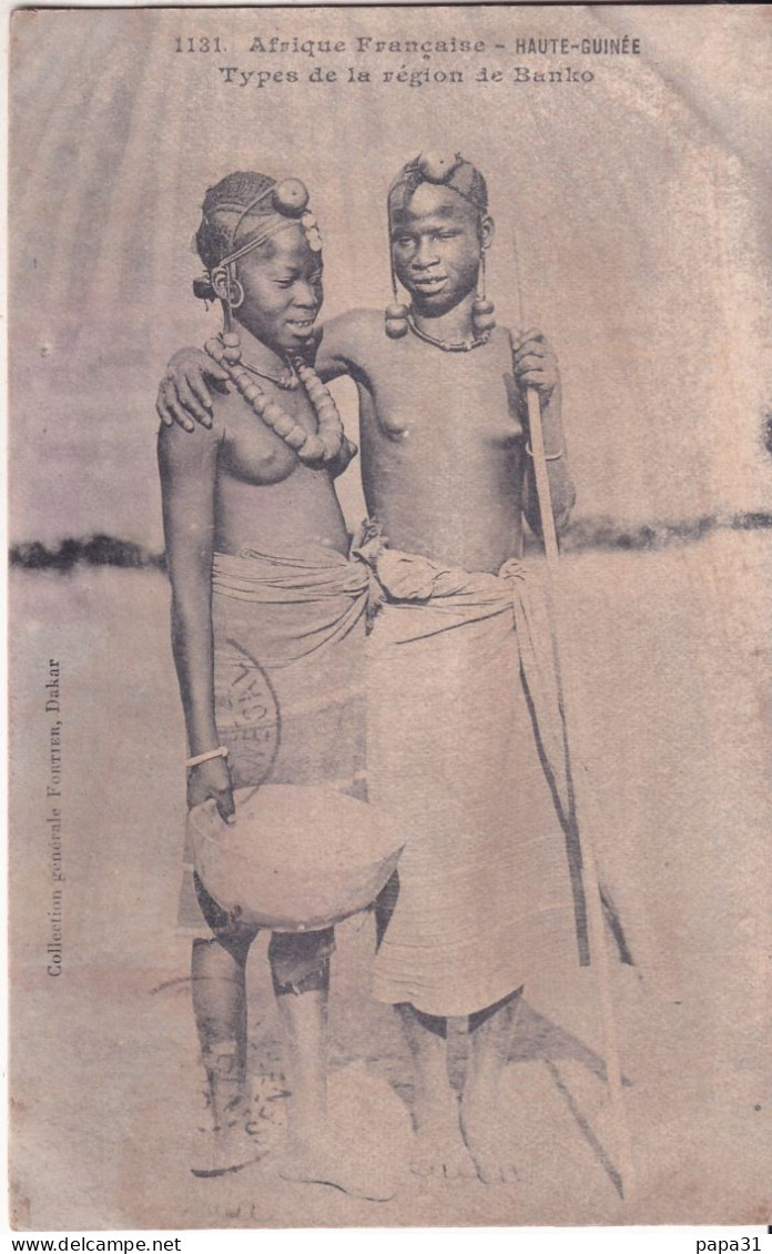 2 Femmes Seins Nus HAUTE-GUINEE : Types De La Région De BANKO - Guinée Française