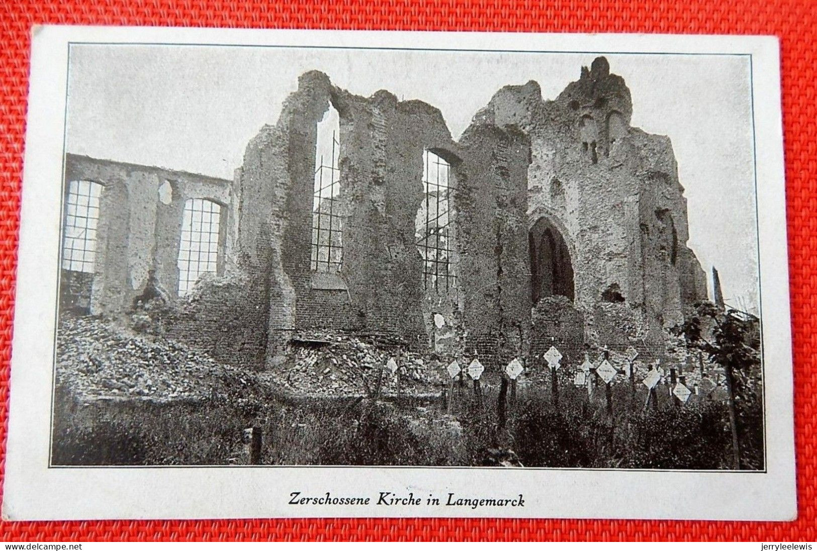 LANGEMARK -  Puinen Van De Kerk -  Zerschossene Kirche In Langemarck  ( Feldpost) - Langemark-Pölkapelle