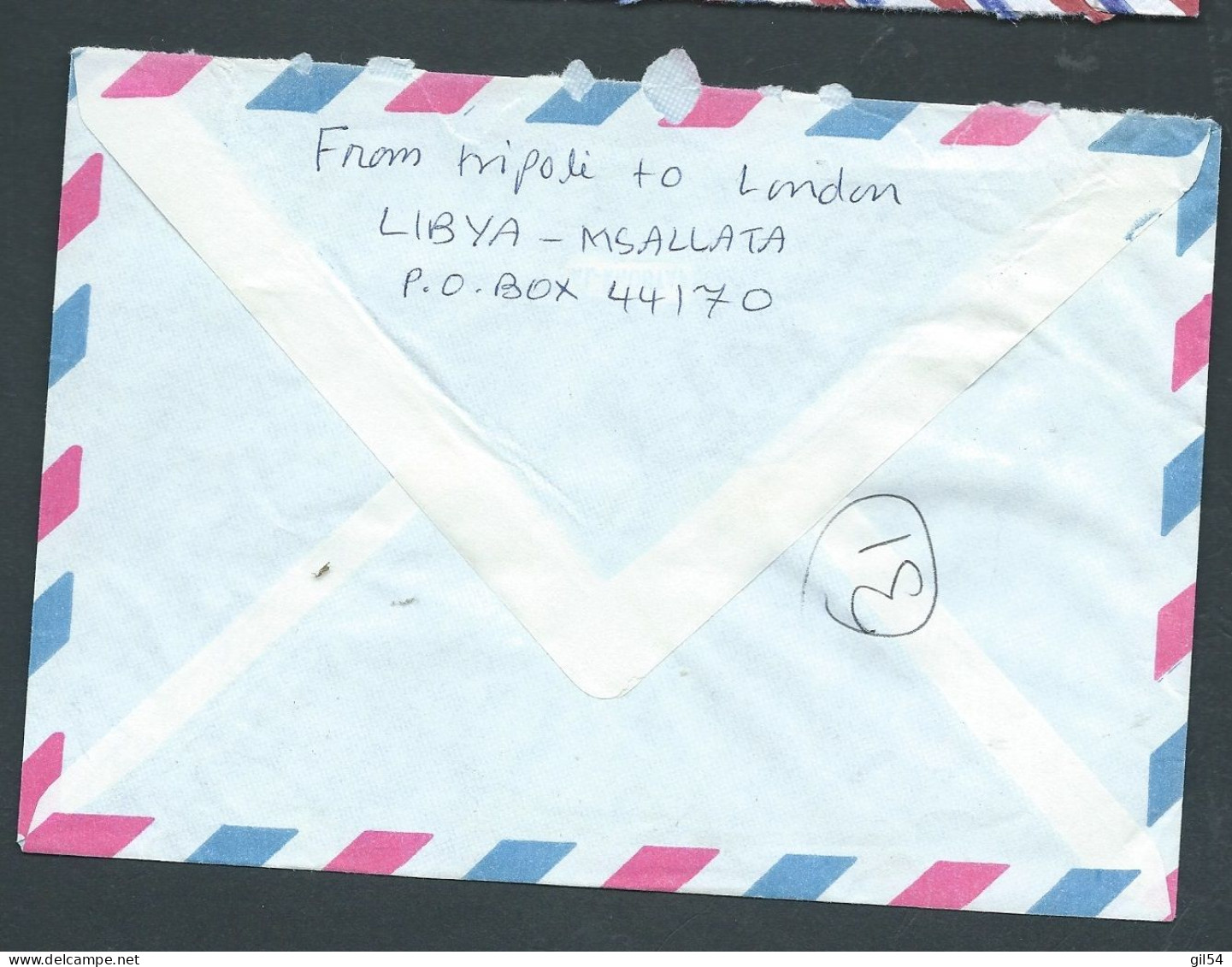 Lettre De Libye Affranchie Vers L'angleterre ( Londres ( En 1989)   Malb 13210 - Libia
