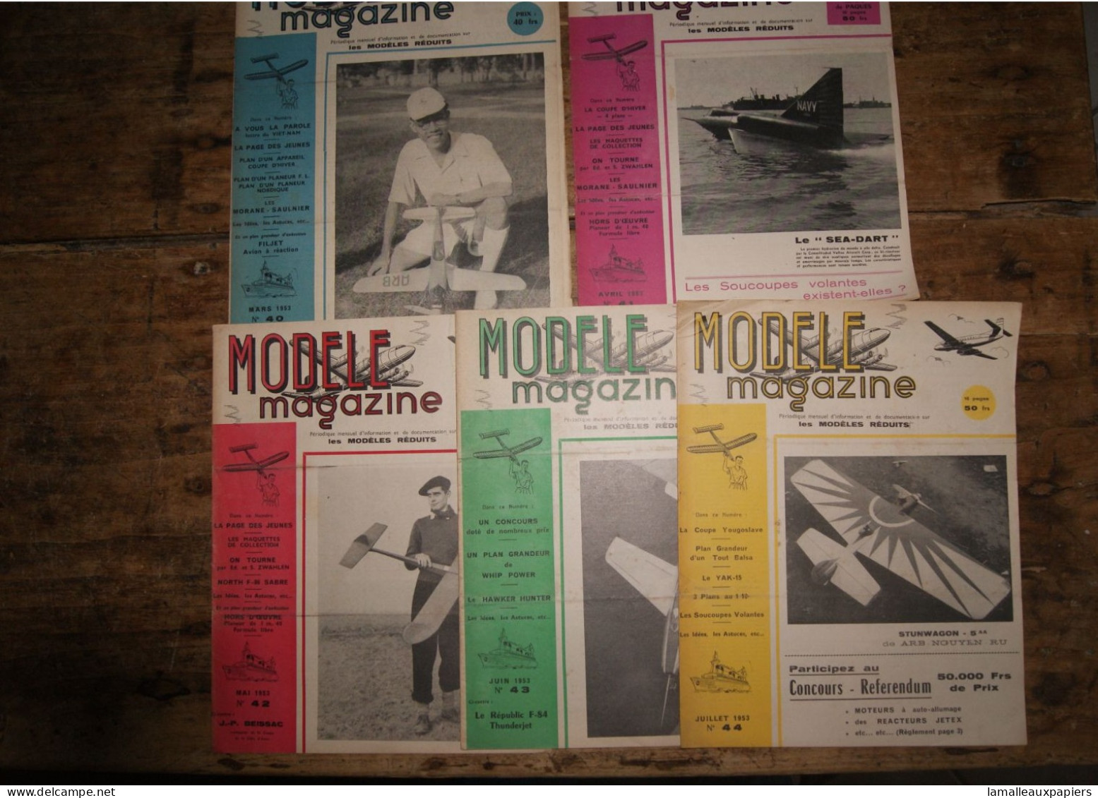 5 Revues Modèle Magazine (aéromodélisme) 1953 - Avión