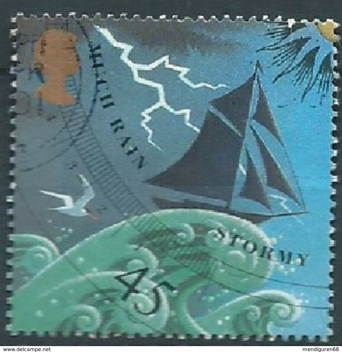 GROSSBRITANNIEN GRANDE BRETAGNE GB 2001 The Weather: Stormy 45p  Used SG 2199 SC 1965 MI 1926 Yt 2238 - Oblitérés