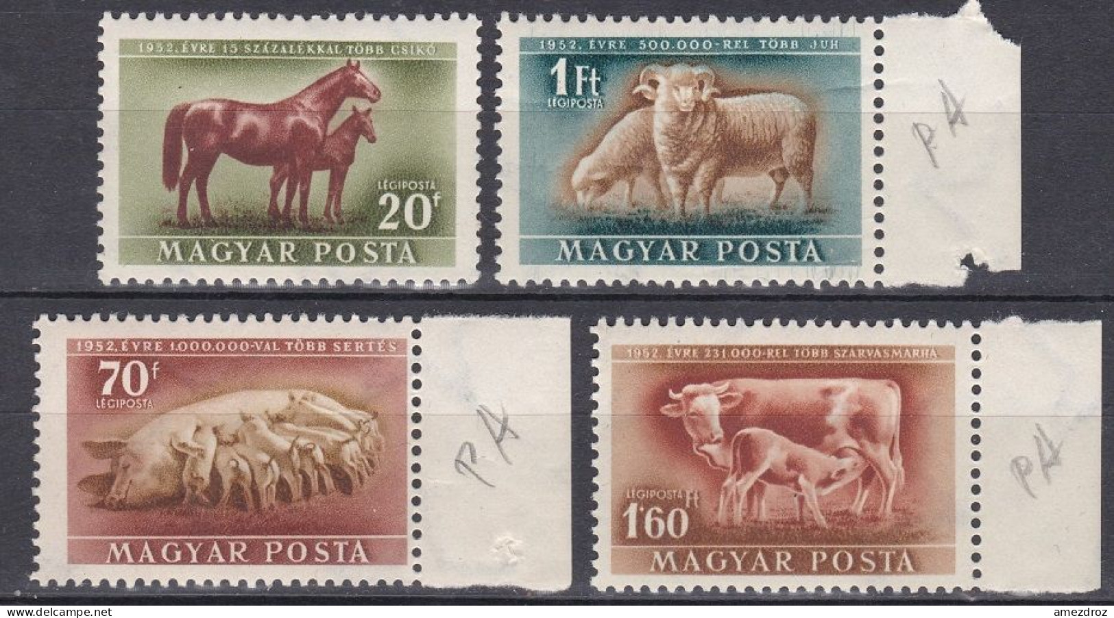 Hongrie 1952 PA NMH ** Encouragement à La Production Animale  (K11) - Unused Stamps