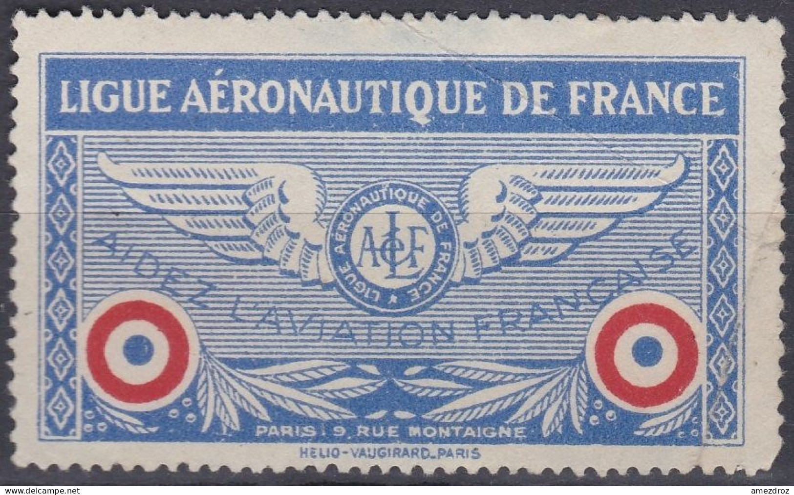 France Errinophilie (*) Ligue Aéronautique De France Second Choix Plis à Droite (K10) - Luftfahrt