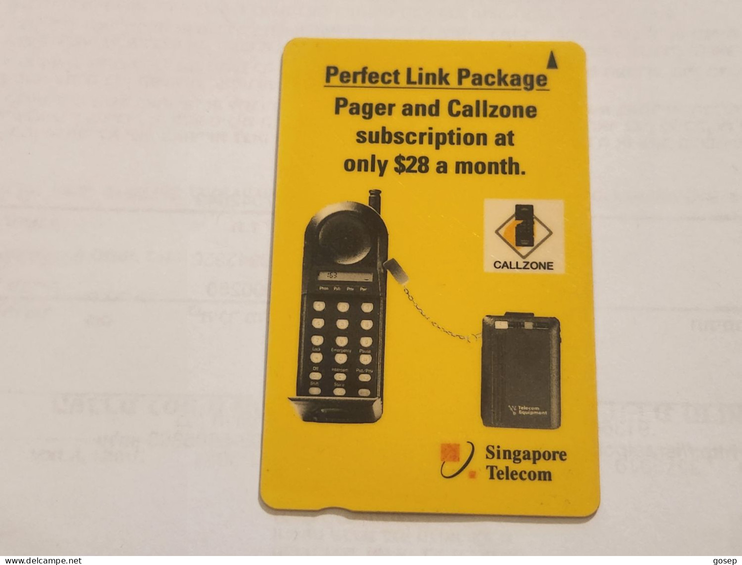 SINGAPORE-(3SCZA)-Pager And Callzone-(180)(3SCZA-069818)($3)(tirage-300.000)-used Card+1card Prepiad Free - Singapore