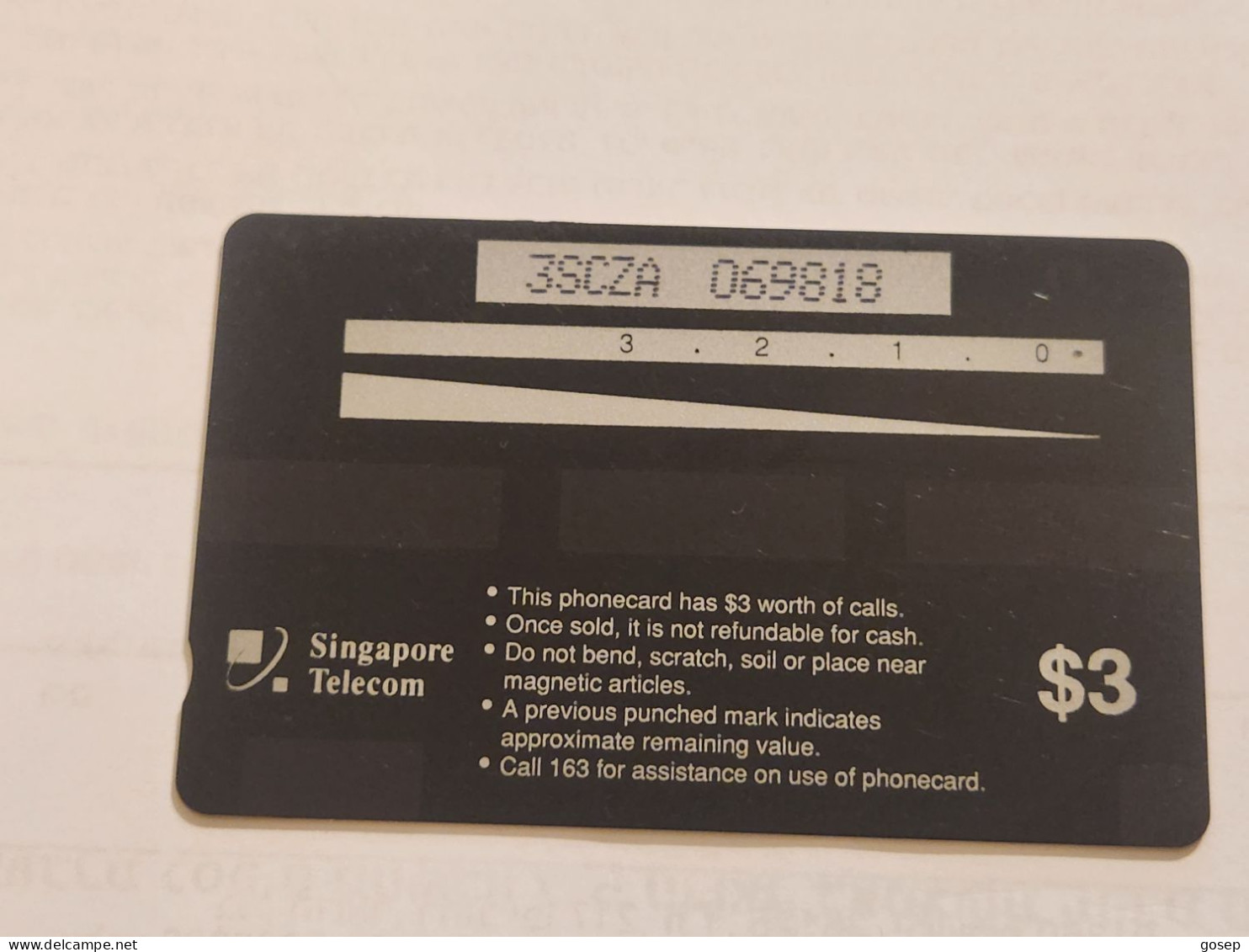 SINGAPORE-(3SCZA)-Pager And Callzone-(180)(3SCZA-069818)($3)(tirage-300.000)-used Card+1card Prepiad Free - Singapore