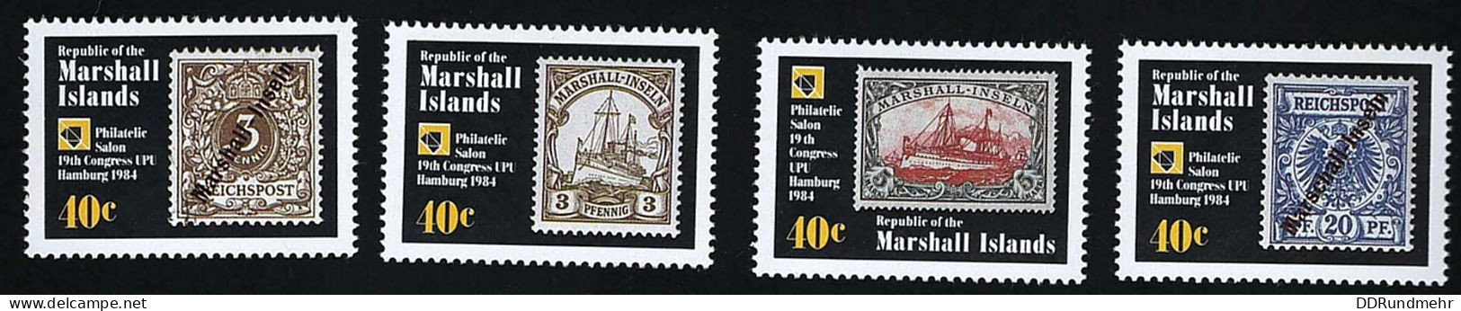 1984 Postal Congress Hamburg Michel MH 15 - 18 Stamp Number MH 50 - 53 Yvert Et Tellier MH 51- 54  Xx MNH - Marshall