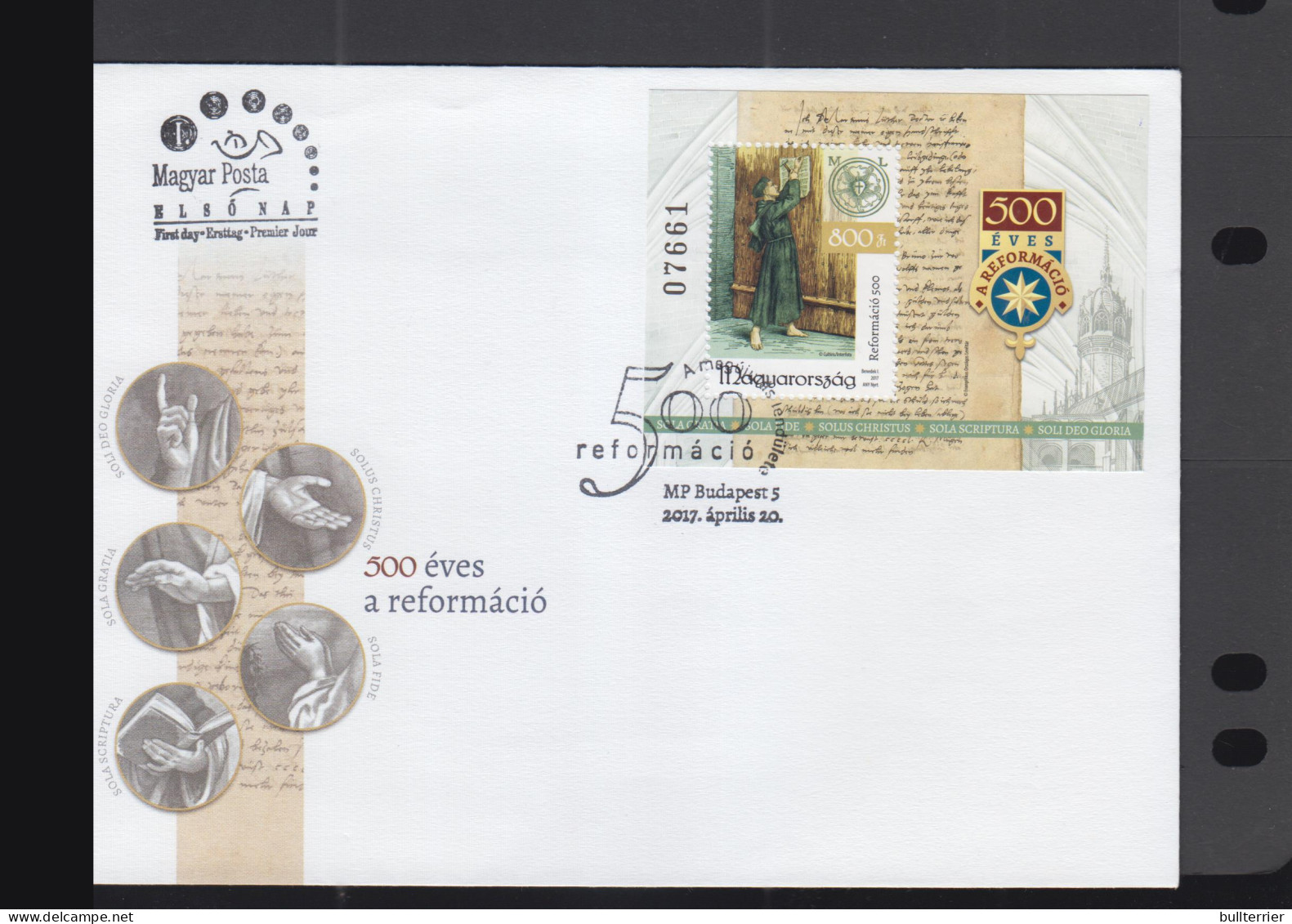 RELGION - HUNGARY - 2017 - MARTHIN LUTHER SOUVENIR SHEET ON ILLUSTRATED FDC  - Theologen