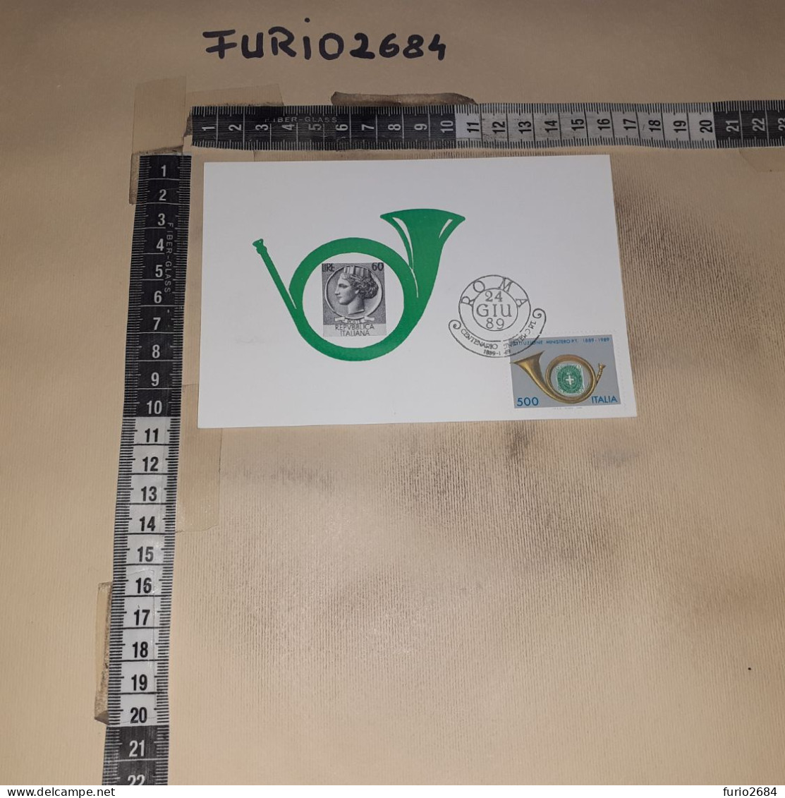 HB10930 ROMA 1989 TIMBRO ANNULLO CENTENARIO MINISTERO POSTE E TELECOMUNICAZIONI GIORNO DI EMISSIONE - Briefe U. Dokumente