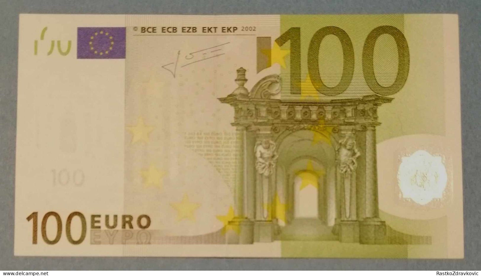 100 EUR BANKNOTE+2002 N PREFIX AUSTRIA JCT+GUVERNER JEAN CLAUDE TRICHET+UNC - 100 Euro