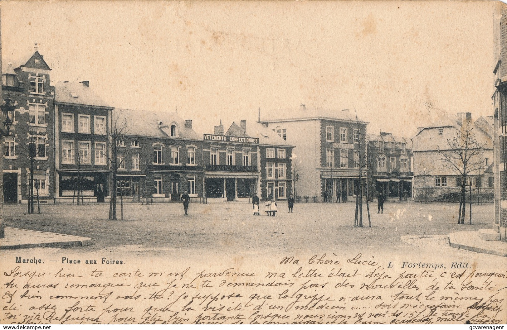 MARCHE  PLACE AUX FOIRES       2 SCANS - Marche-en-Famenne