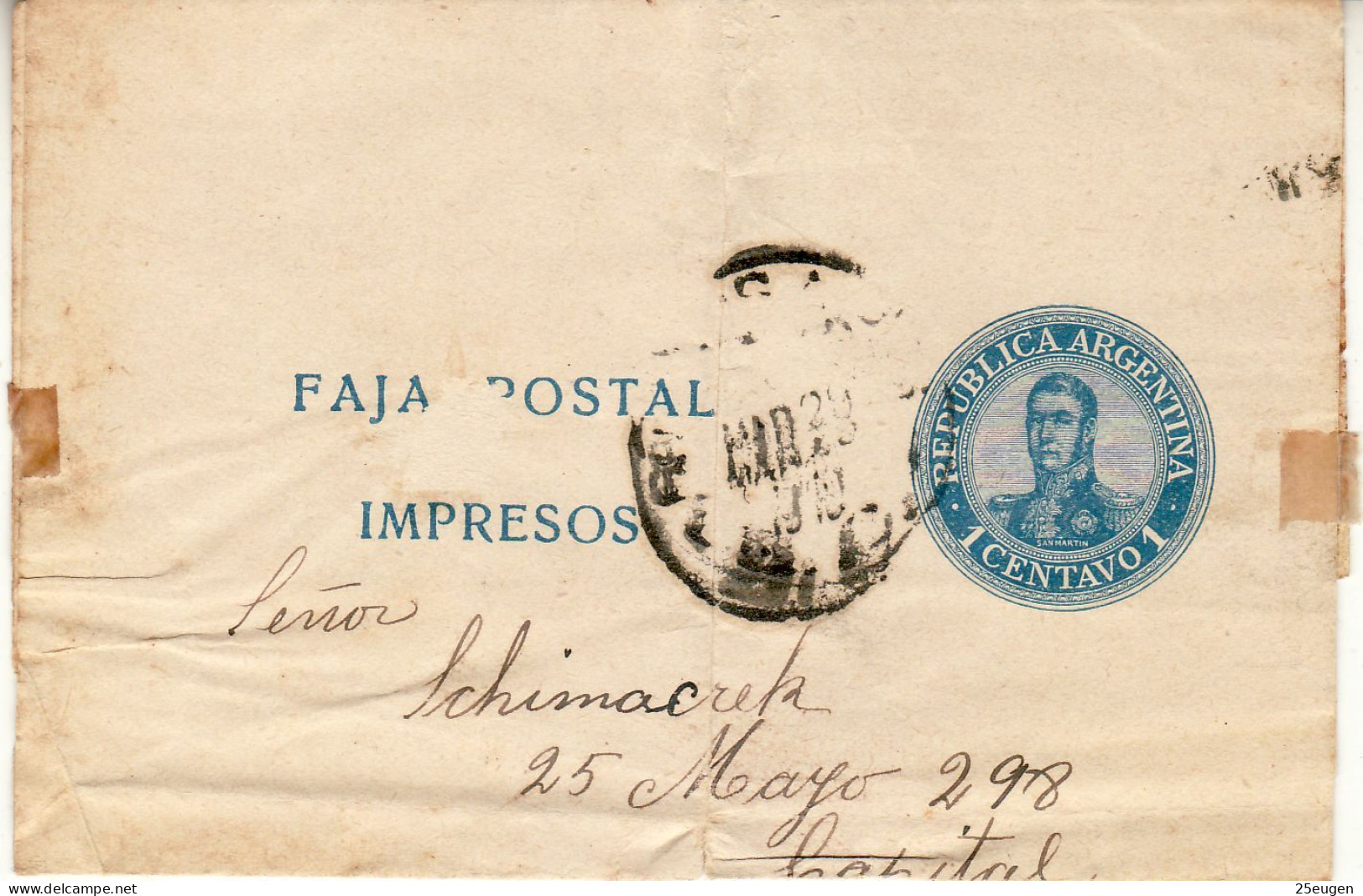 ARGENTINA 1910 WRAPPER SENT FROM BUENOS AIRES - Lettres & Documents