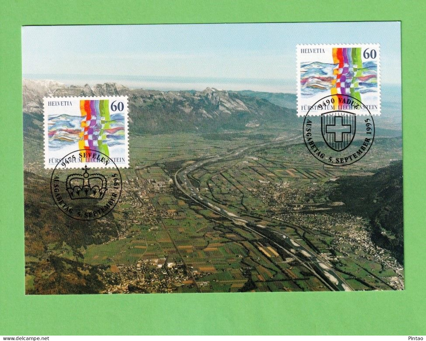 PCM0213- SUIÇA - LIECHTENSTEIN 1995- POSTAL MÁXIMO (JOINT ISSUE) - Emissions Communes