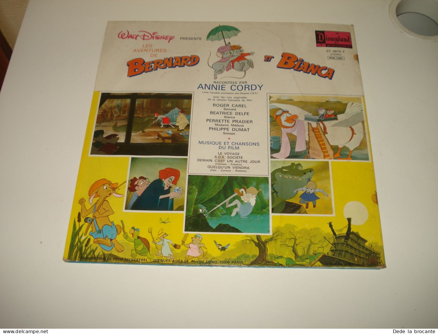 B13 / Disney – Aventures Bernard Et Bianca - LP - ST-3816 F - Fr 1977 Mint/EX/G - Kinderen