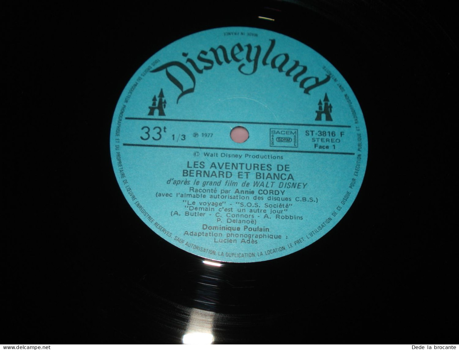 B13 / Disney – Aventures Bernard et Bianca - LP - ST-3816 F - Fr 1977 Mint/EX/G